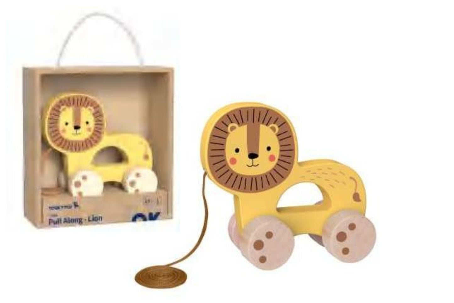 Wooden Pull Along Lion
