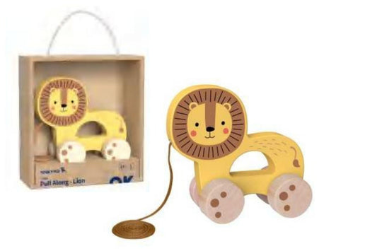 Wooden Pull Along Lion