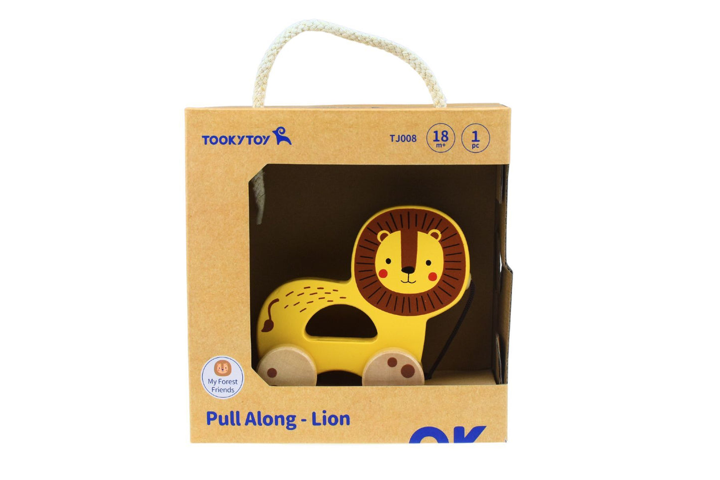 Wooden Pull Along Lion